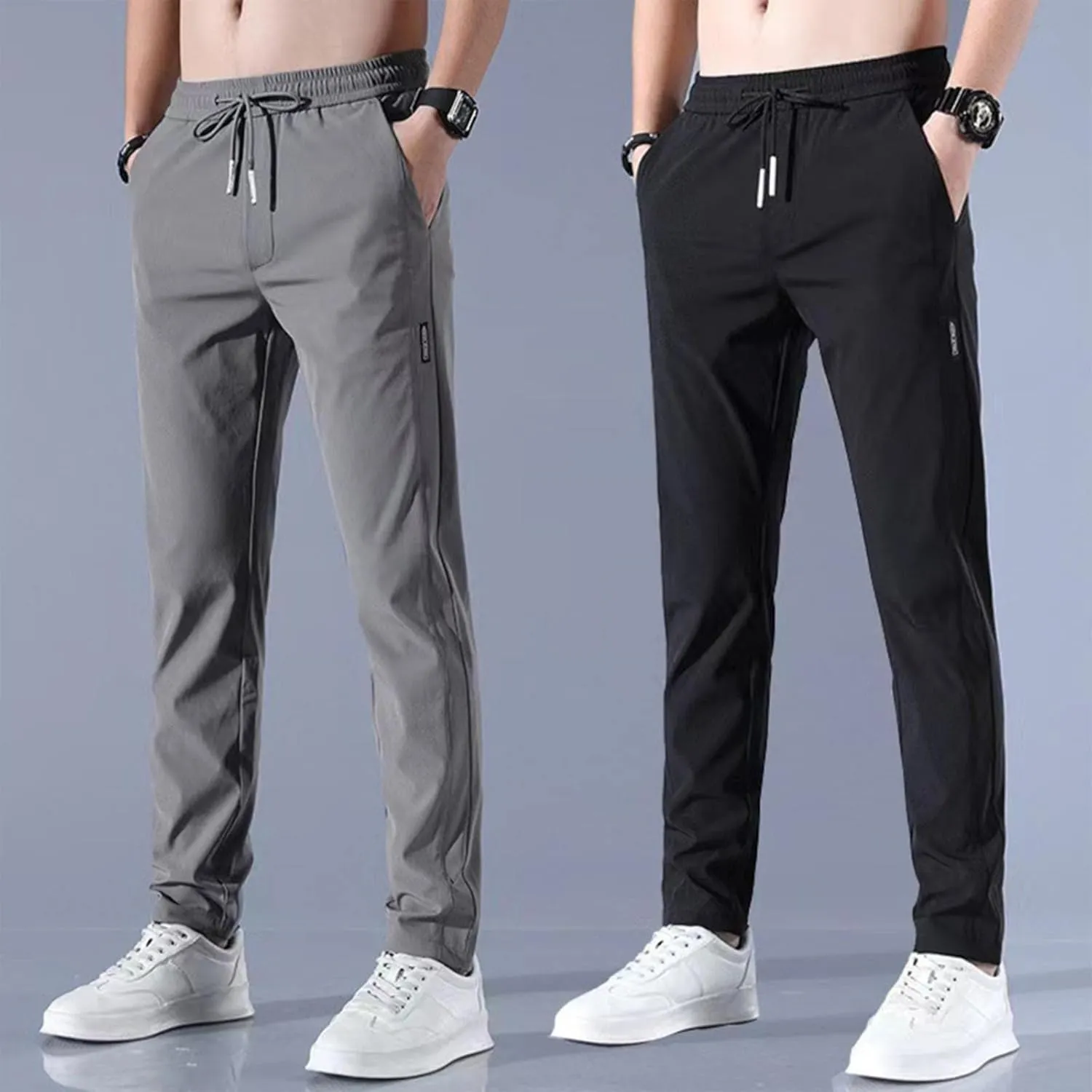 Men Combat Cargo Pants Casual Linen Stretch Drawstring Pant Beach Sweatpants Joggers Baggy Yoga Jogger Bottoms