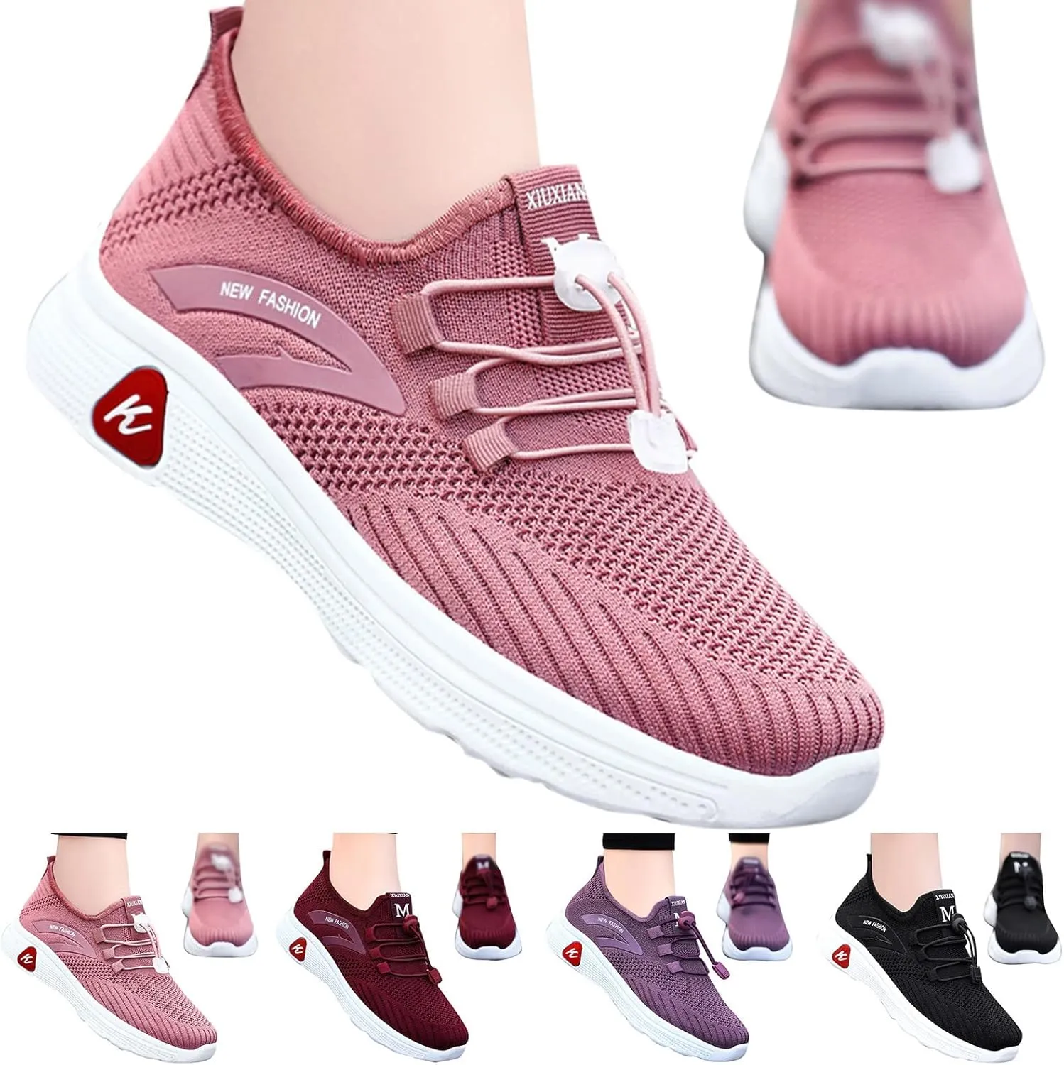 Men Orthopedic Sneakers with Arch Support Mesh Lace Up Breathable Casual Sneaker Wide Width Lightweight Walking Shoes