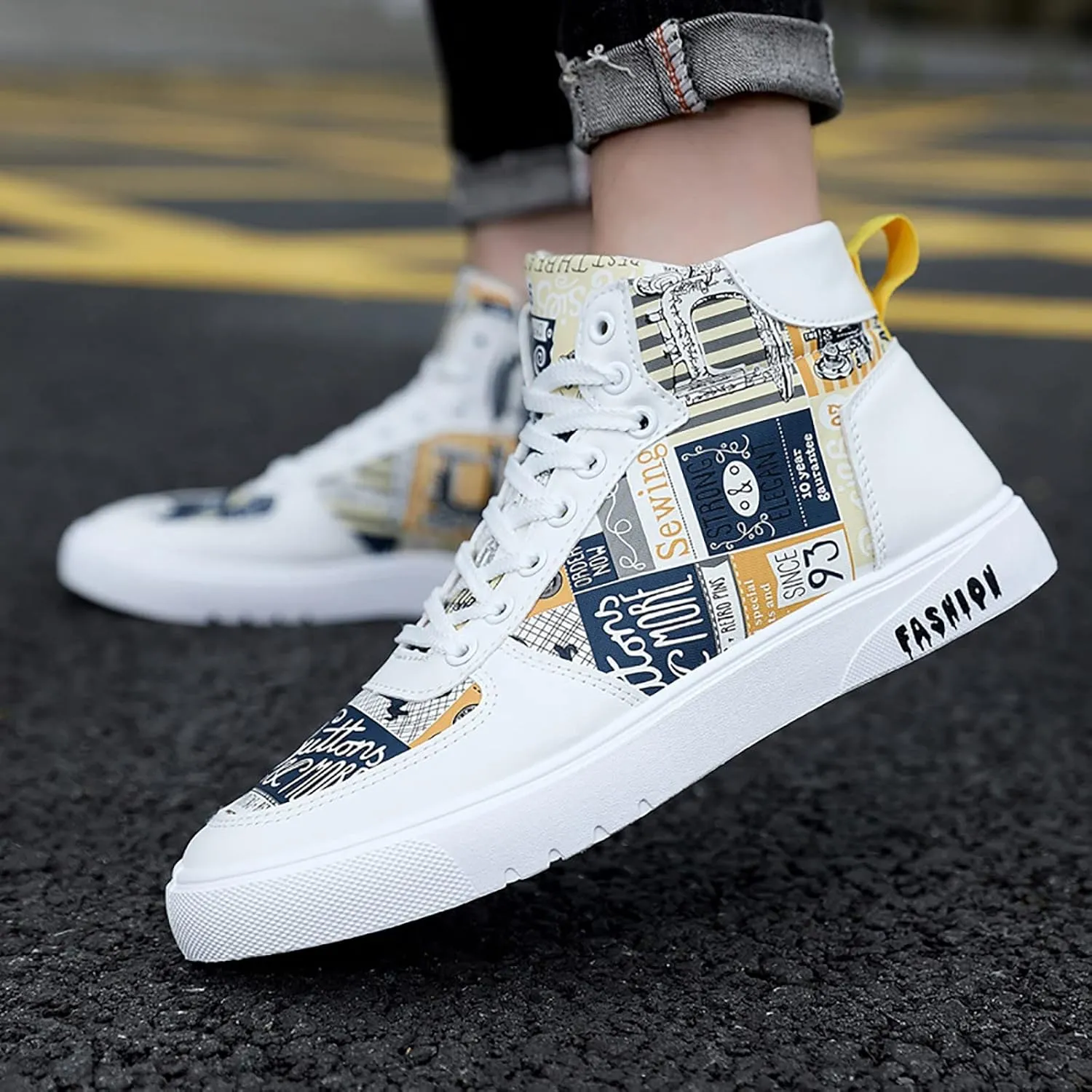 Men Shoes High Top Fashion Casual Shoes for Walking Lace Up Sports Chukka for Men Casual Leather Sneaker