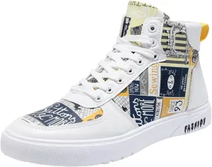 Men Shoes High Top Fashion Casual Shoes for Walking Lace Up Sports Chukka for Men Casual Leather Sneaker