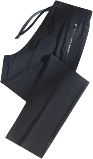 Mens Athletic Pants Relaxed Fit Stretch Waist Straight Leg Joggers Casual Plus Size Lightweight Hiking Jogging Trousers