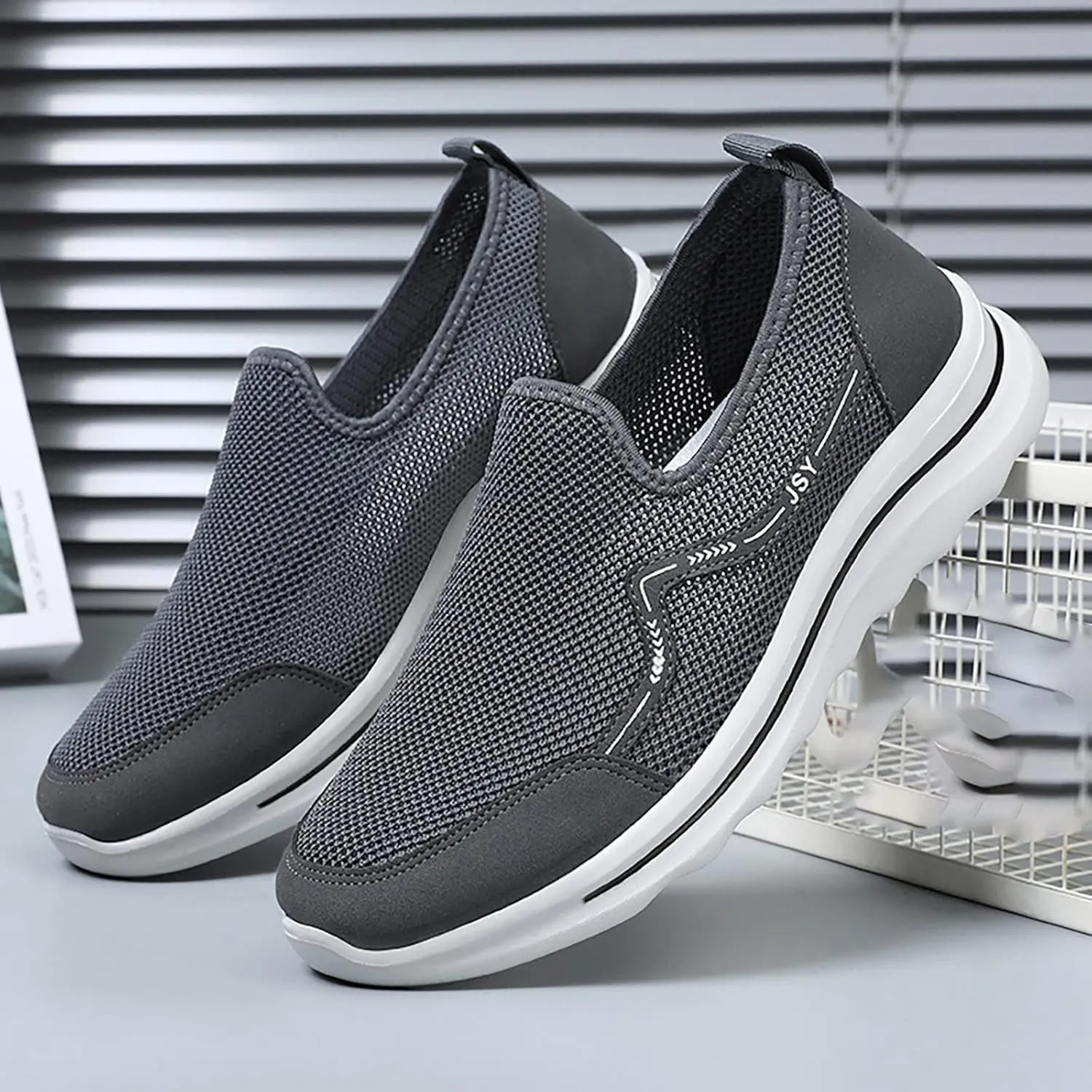 Mens Athletic Shoes Mens Tennis Shoes Tennis Shoe for Men Slip on Shoe for Men Athletic Gym Mesh Sneaker