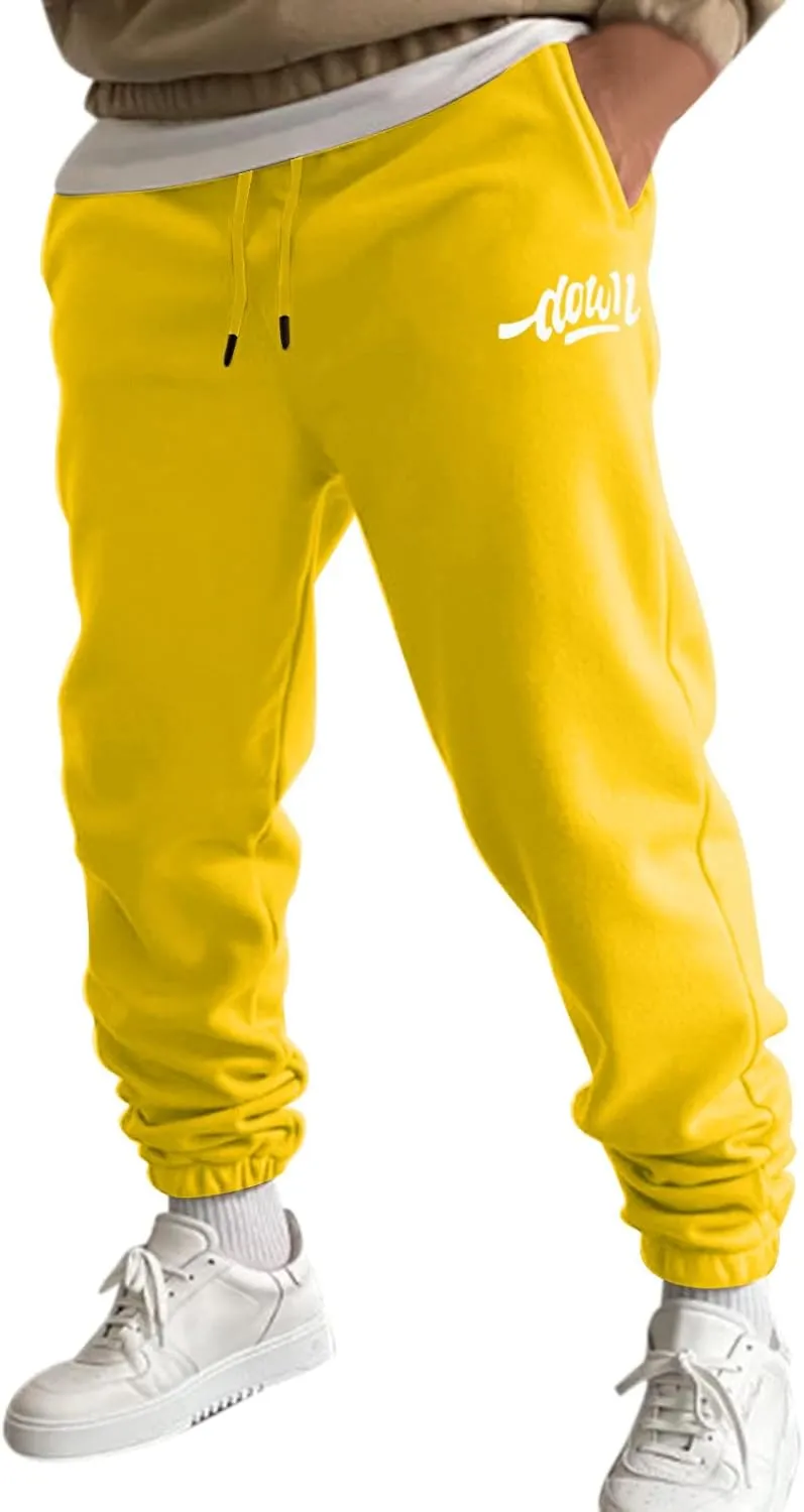 Mens Autumn and Winter High Street Fashion Leisure Loose Sports Running Solid Color Lace Up Pants Sweater Sport
