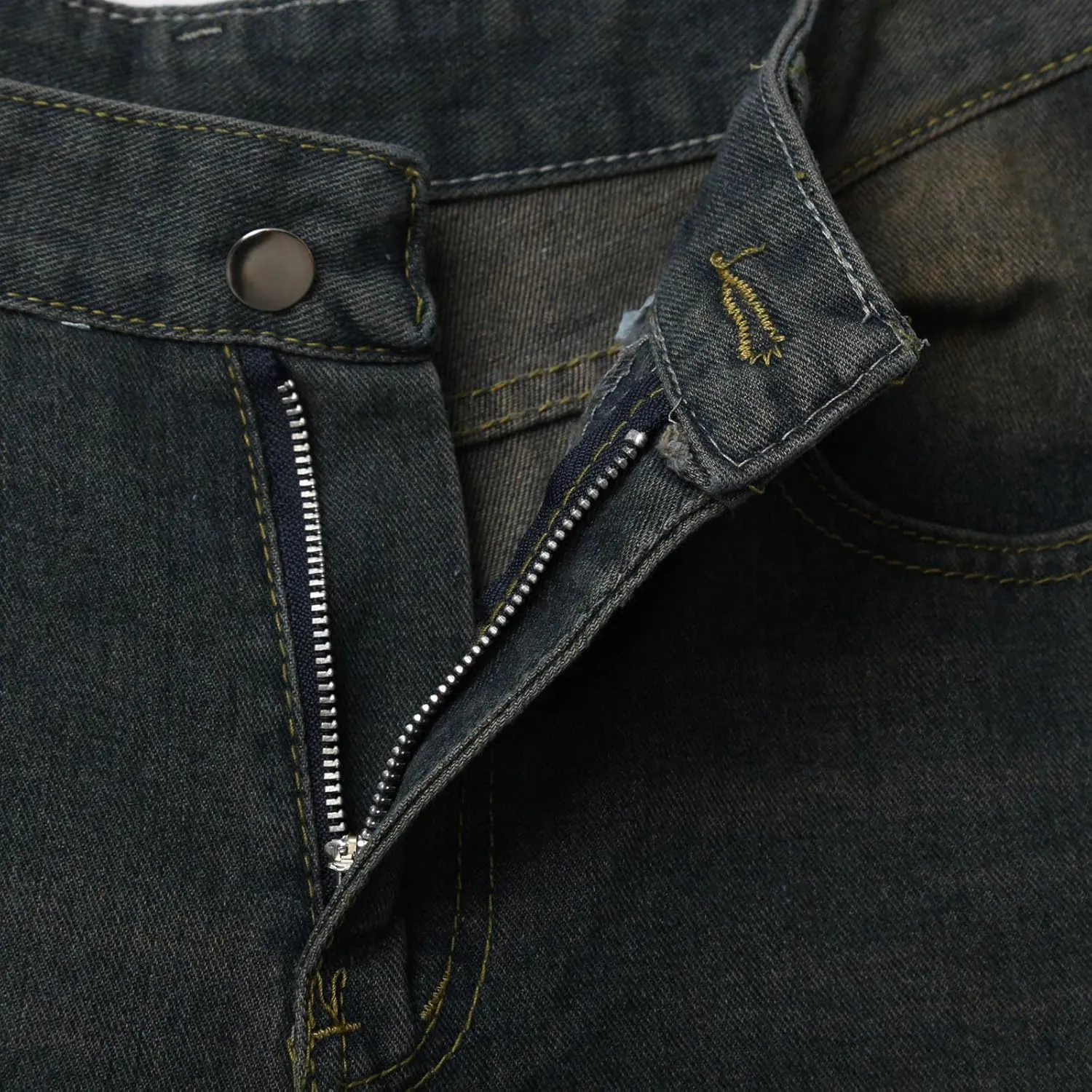 Mens Baggy Jean Shorts Loose Fit Long Denim Shorts Casual Summer Y2K Streetwear Clothes