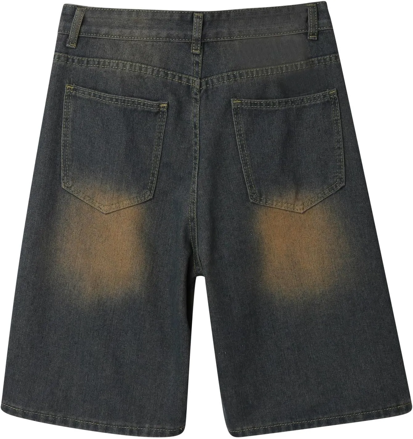 Mens Baggy Jean Shorts Loose Fit Long Denim Shorts Casual Summer Y2K Streetwear Clothes