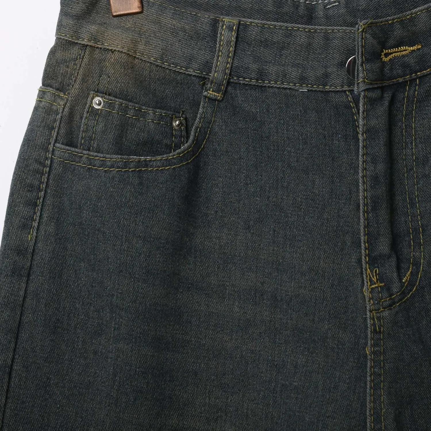 Mens Baggy Jean Shorts Loose Fit Long Denim Shorts Casual Summer Y2K Streetwear Clothes