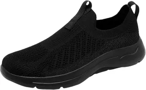 Mens Breathable Slip On Dress Shoes Lightweight Breathable Walking Shoe Gym Tennis Elastic Fly Woven Mesh Shoes
