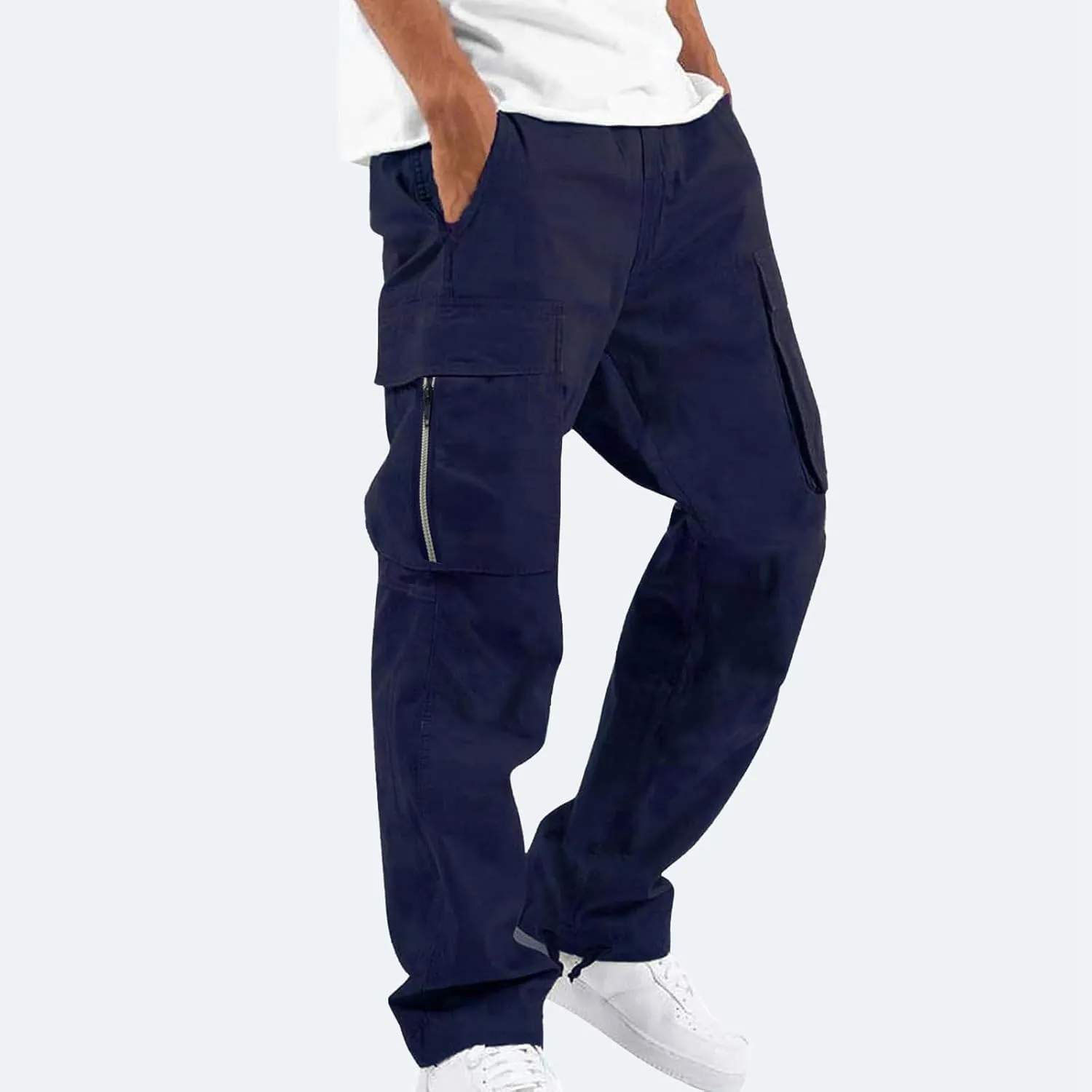 Men's Cargo Pants Big and Tall Baggy Drawstring Elastic Waist Sweatpants Lightweight Casual Tactical Atheltic Hiking Pants