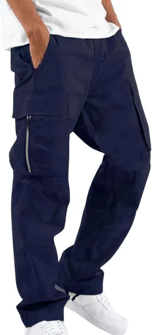 Men's Cargo Pants Big and Tall Baggy Drawstring Elastic Waist Sweatpants Lightweight Casual Tactical Atheltic Hiking Pants