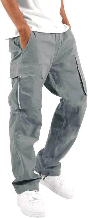 Men's Cargo Pants Big and Tall Baggy Drawstring Elastic Waist Sweatpants Lightweight Casual Tactical Atheltic Hiking Pants