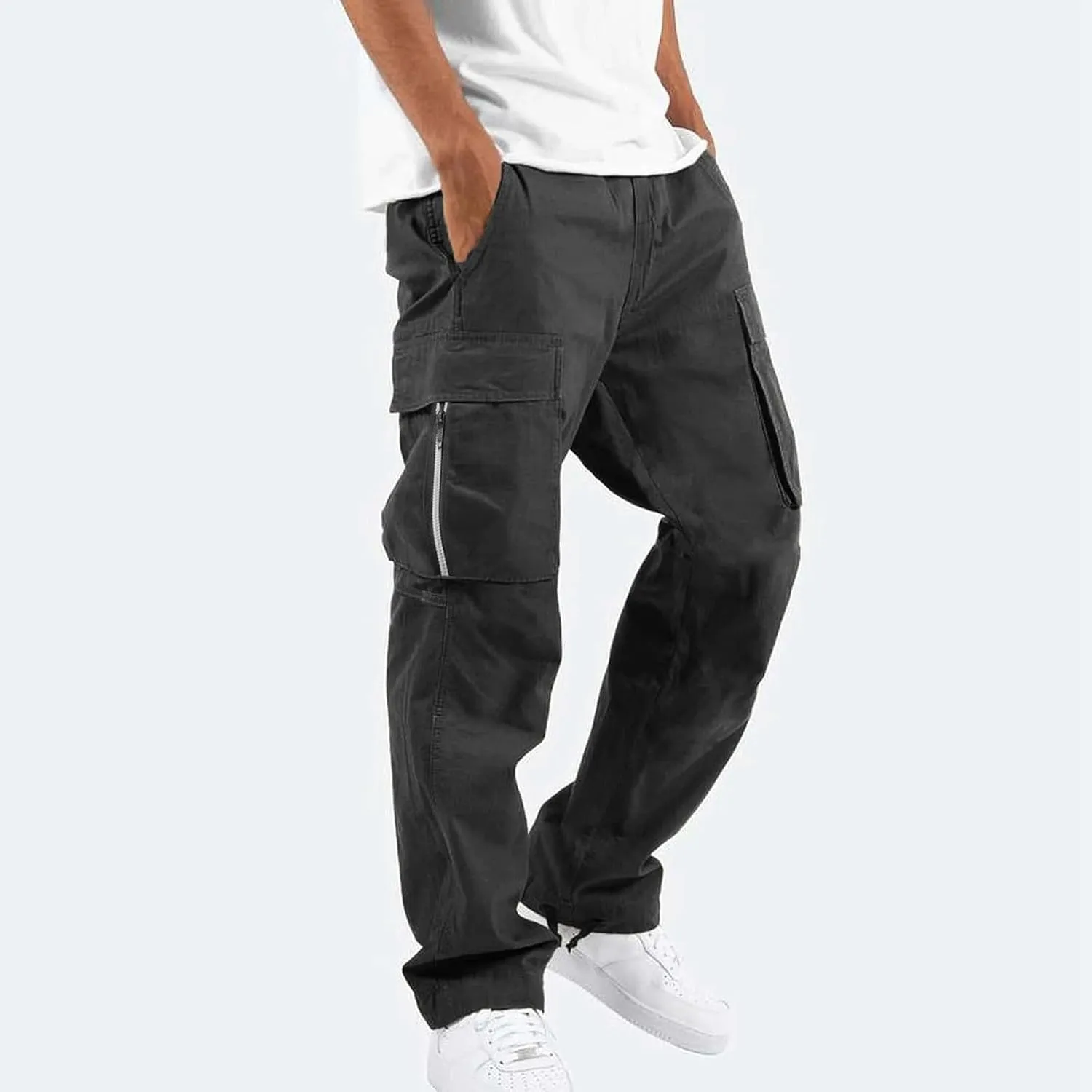Men's Cargo Pants Big and Tall Baggy Drawstring Elastic Waist Sweatpants Lightweight Casual Tactical Atheltic Hiking Pants