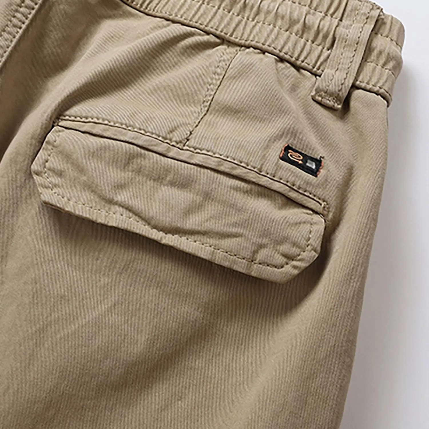 Men's Cargo Pants Big and Tall Elastic Waist Drawstring Workwear Lightweight Solid Color Casual Sweatpants with Pockets