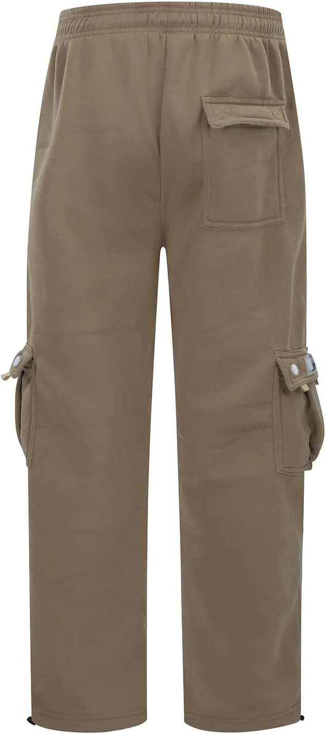 Mens Cargo Pants Big and Tall Lightweight Straight Leg Sweatpants Plus Size Baggy Elastic Waist Drawstring Athletic Joggers