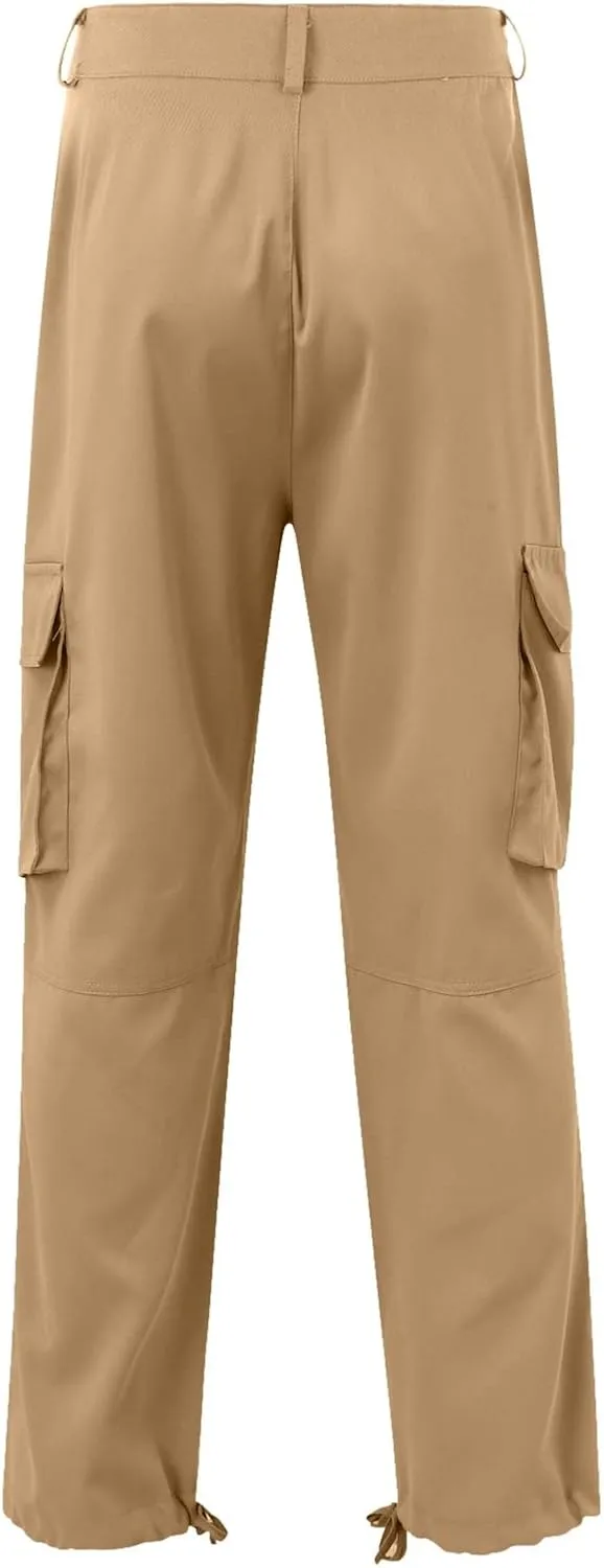 Mens Cargo Pants Big and Tall Loose Fit Stretch Waist Cargo Sweatpants Casual Solid Pleated Straight Athletic Hiking Pants