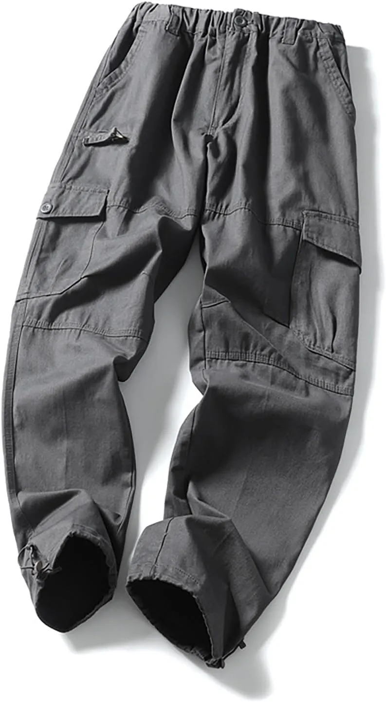 Mens Cargo Pants Slim with Pockets Hiking Pants Big and Tall Stretch Skinny Fit Baggy Sweatpants Travel Pants Workout