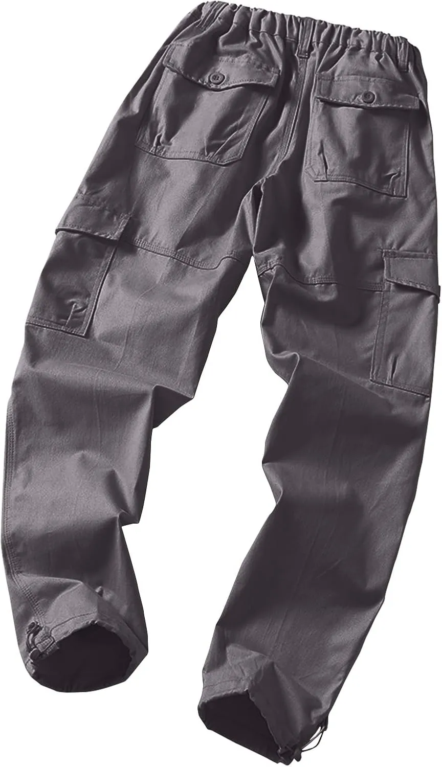 Mens Cargo Pants Slim with Pockets Hiking Pants Big and Tall Stretch Skinny Fit Baggy Sweatpants Travel Pants Workout