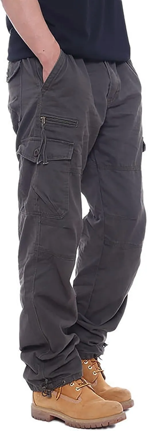 Mens Cargo Pants Slim with Pockets Hiking Pants Big and Tall Stretch Skinny Fit Baggy Sweatpants Travel Pants Workout