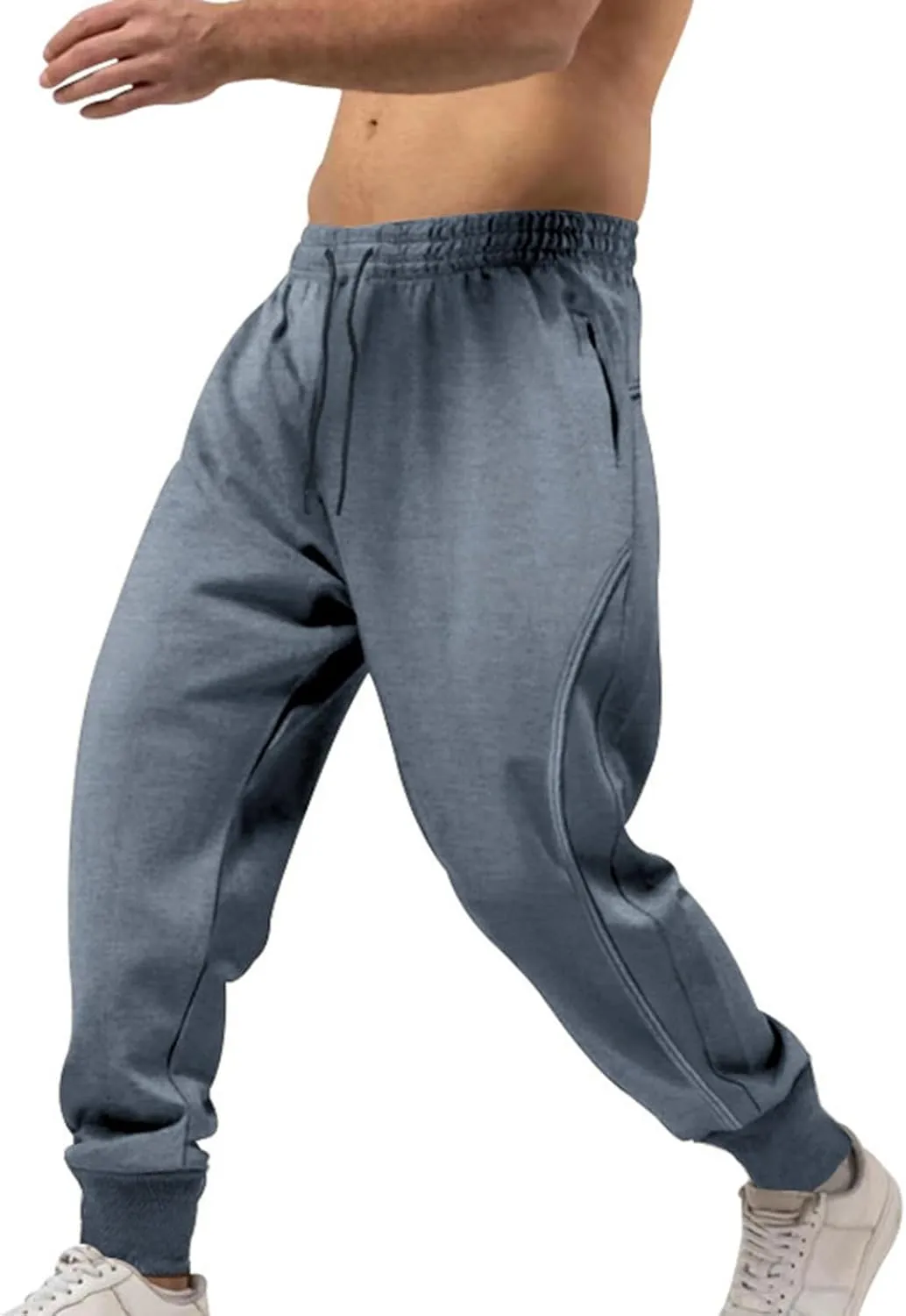 Mens Casual Pants Elastic Waist Relaxed Fit Stretch Sweatpants Big and Tall Baggy Outdoor Workout Athletic Pants with Pockets