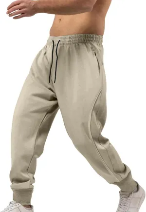 Mens Casual Pants Elastic Waist Relaxed Fit Stretch Sweatpants Big and Tall Baggy Outdoor Workout Athletic Pants with Pockets