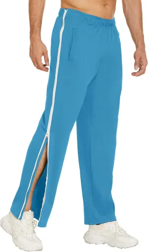 Mens Casual Pants Relaxed Fit Stretch Waist Lightweight Summer Beach Trousers Trendy Side Zipper Straight Leg Slacks Trousers