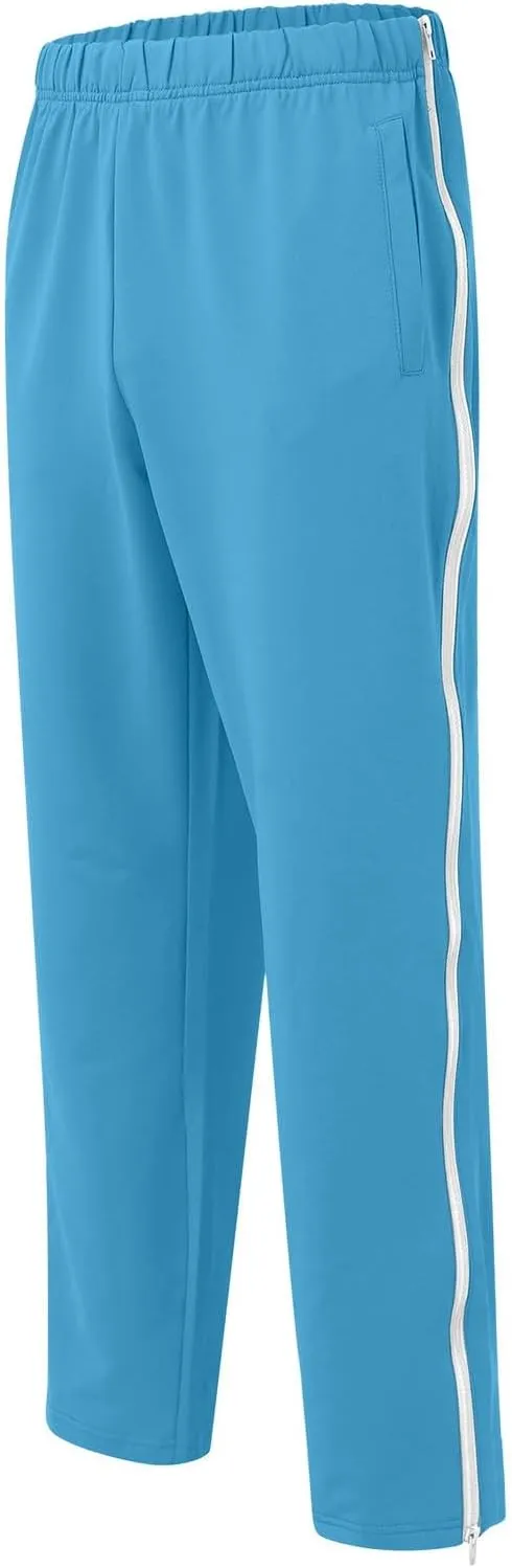 Mens Casual Pants Relaxed Fit Stretch Waist Lightweight Summer Beach Trousers Trendy Side Zipper Straight Leg Slacks Trousers