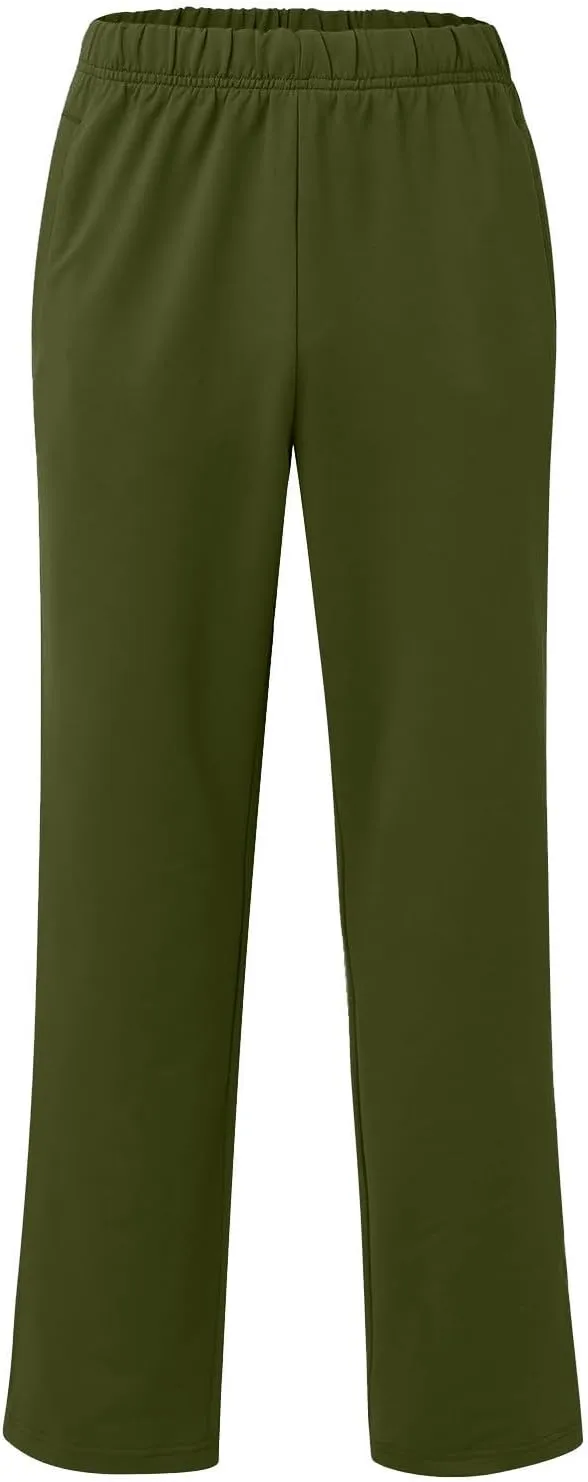Mens Casual Pants Relaxed Fit Stretch Waist Lightweight Summer Beach Trousers Trendy Side Zipper Straight Leg Slacks Trousers