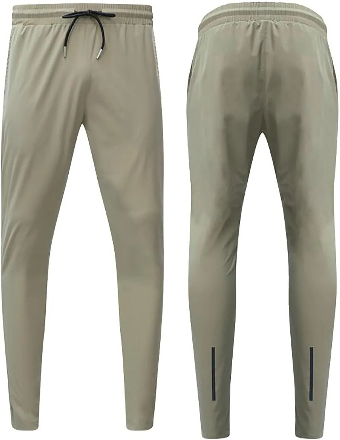 Mens Casual Pants Slim Elastic Waist Drawstring Pants Lightweight Tapered Yoga Trousers Comfy Breathable Summer Beach Pants