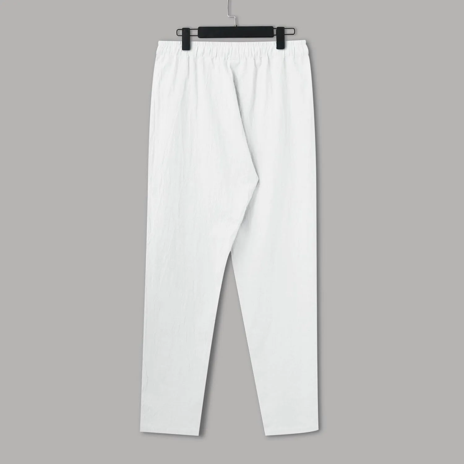 Mens Cotton Joggers Elastic Waist Loose Fit Lightweight Hiking Pants Casual Solid Plus Size Straight Leg Athletic Sweatpants
