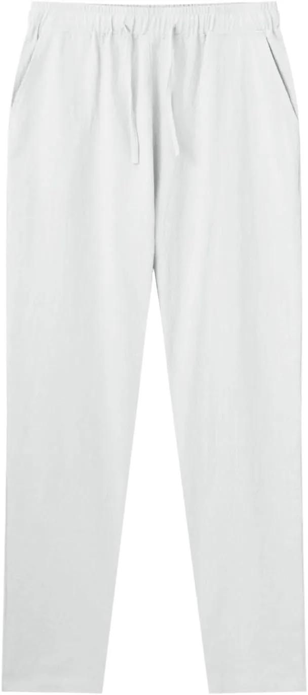 Mens Cotton Joggers Elastic Waist Loose Fit Lightweight Hiking Pants Casual Solid Plus Size Straight Leg Athletic Sweatpants