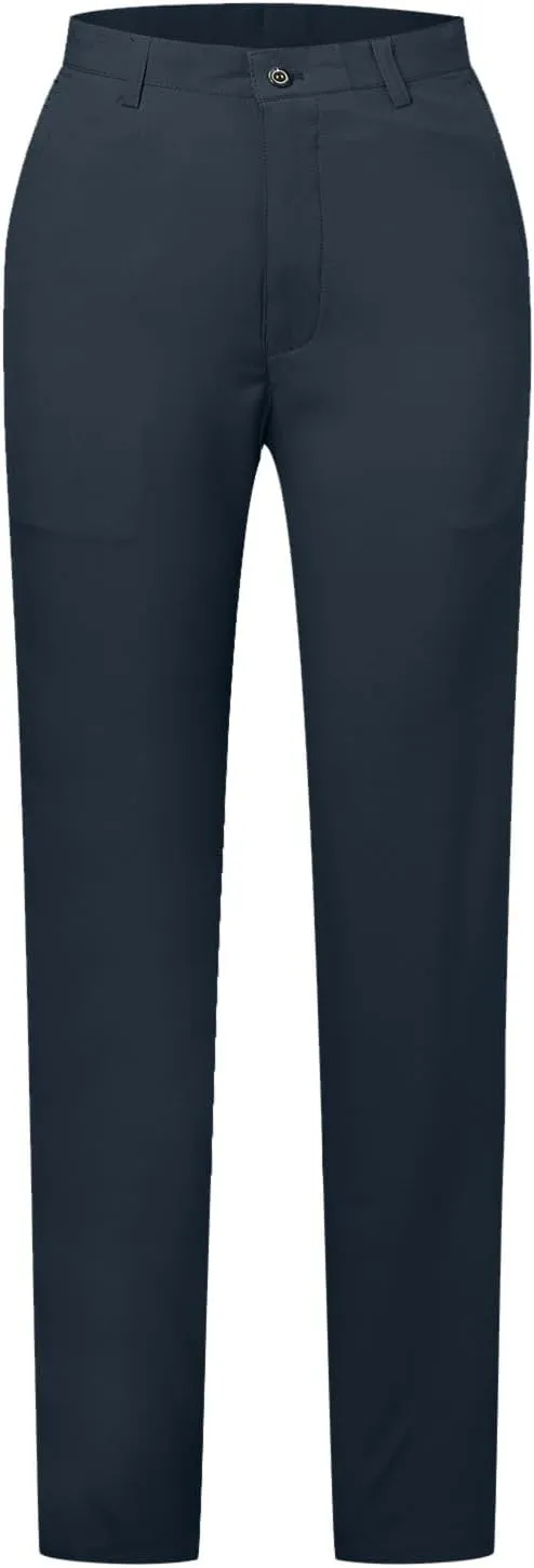 Mens Dress Pants Relaxed Fit Straight Leg Plus Size Casual Pants Summer Comfy Baggy Solid Classic Work Trousers with Pockets