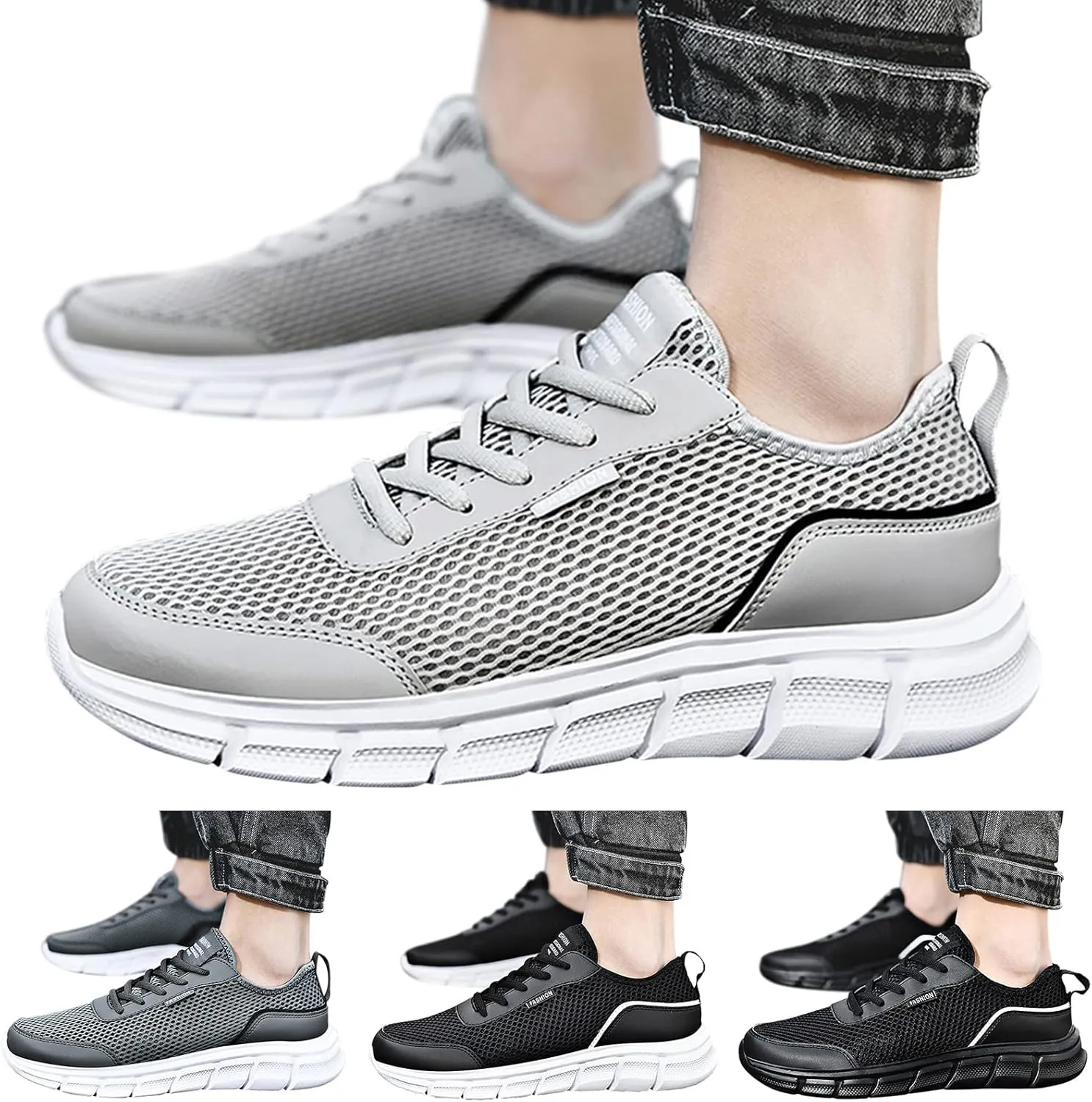 Men's Fashion Sneakers Men's Casual Dress Shoes Sneakers Classic Casual Walking Shoes Weight Lifting for Men Comfortable Walking Tennis White Leather Shoe