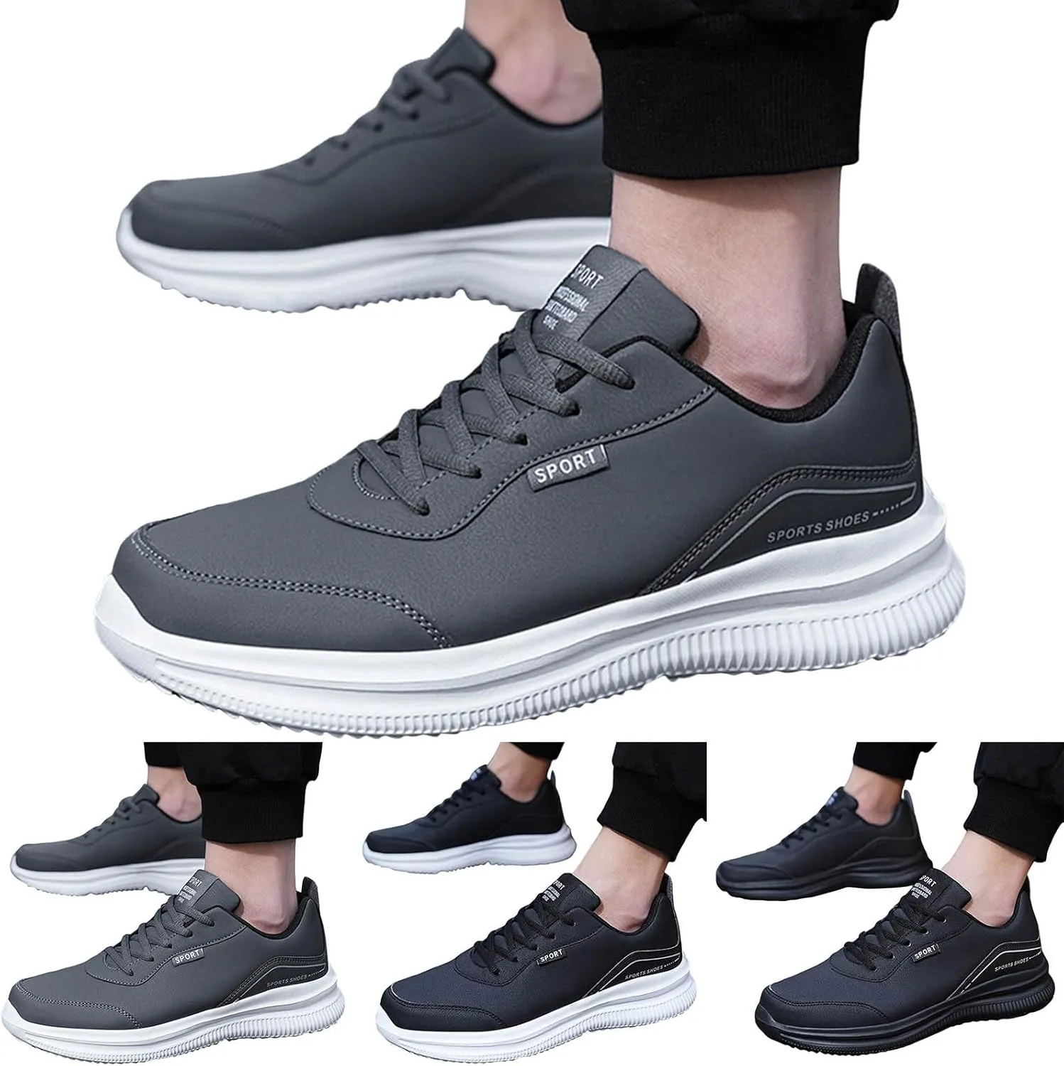 Men's Fashion Sneakers Mens Sneakers Casual Shoes Fashion Black Shoes Casual Tennis for Men Hiking Skateboarding