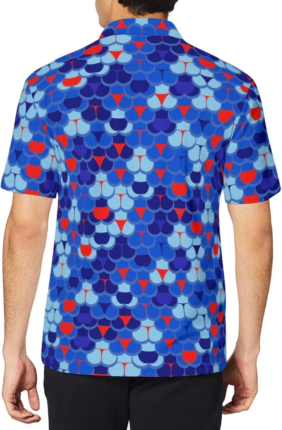Men's Funny Golf Shirts Hawaiian Polo Shirts Short Sleeve Performance Moisture Wicking Dry Fit Beach Summer Golf Polo Shirts