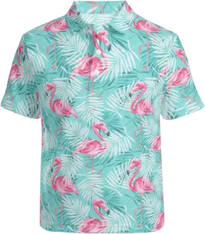Men's Funny Golf Shirts Hawaiian Polo Shirts Short Sleeve Performance Moisture Wicking Dry Fit Beach Summer Golf Polo Shirts
