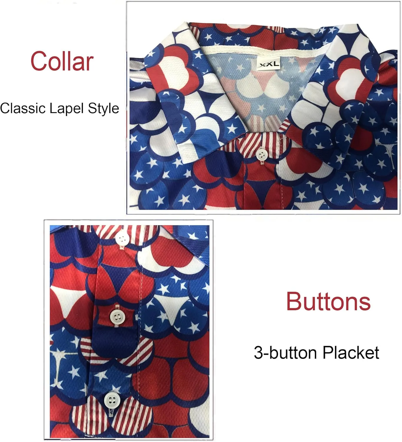 Men's Funny Golf Shirts Hawaiian Polo Shirts Short Sleeve Performance Moisture Wicking Dry Fit Beach Summer Golf Polo Shirts
