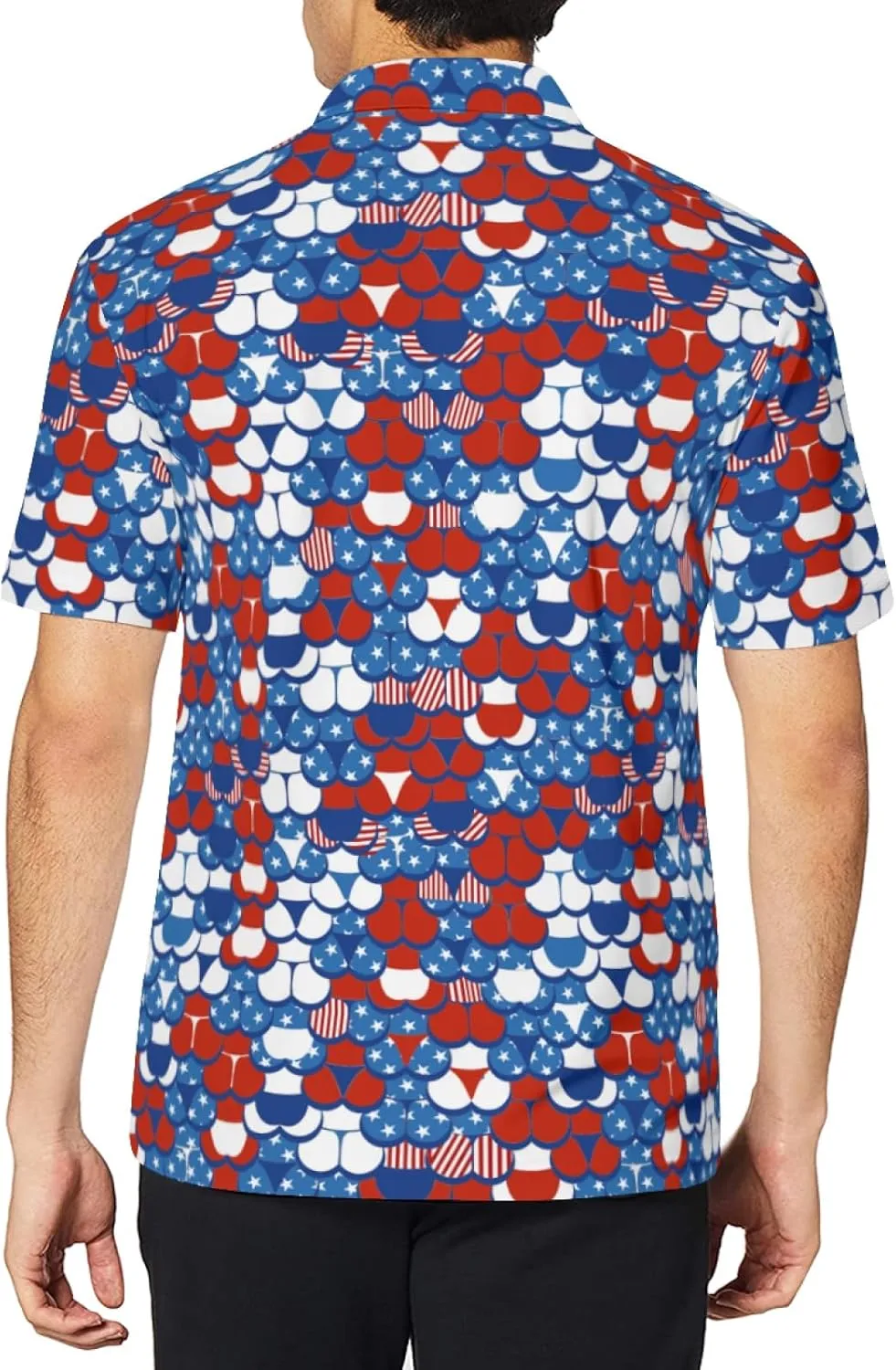Men's Funny Golf Shirts Hawaiian Polo Shirts Short Sleeve Performance Moisture Wicking Dry Fit Beach Summer Golf Polo Shirts