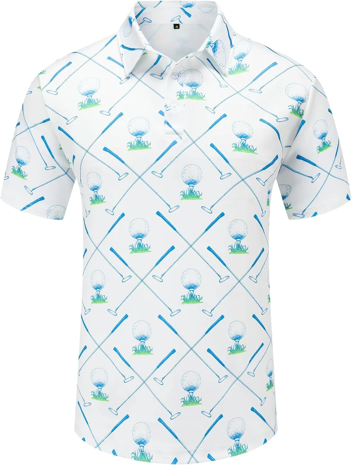 Men's Golf Polo Shirts Funny Golf Shirts for Men Performance Moisture Wicking Quick Dry Athletic Short Sleeve Shirts