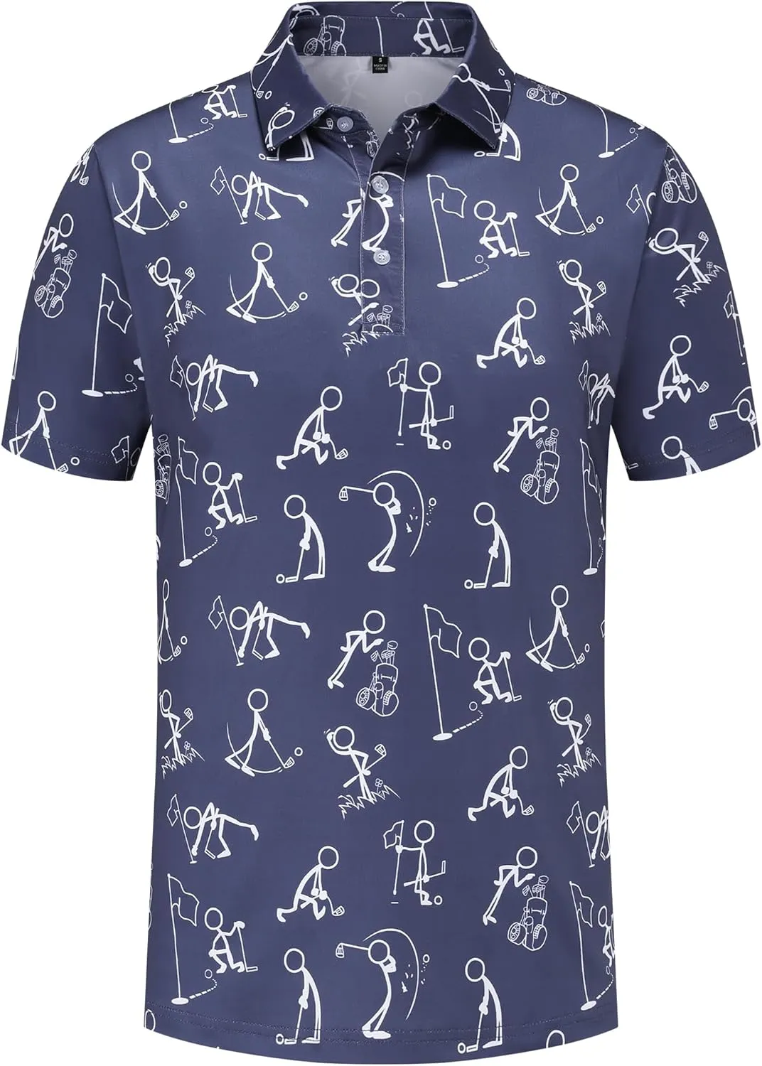 Men's Golf Polo Shirts Funny Golf Shirts for Men Performance Moisture Wicking Quick Dry Athletic Short Sleeve Shirts