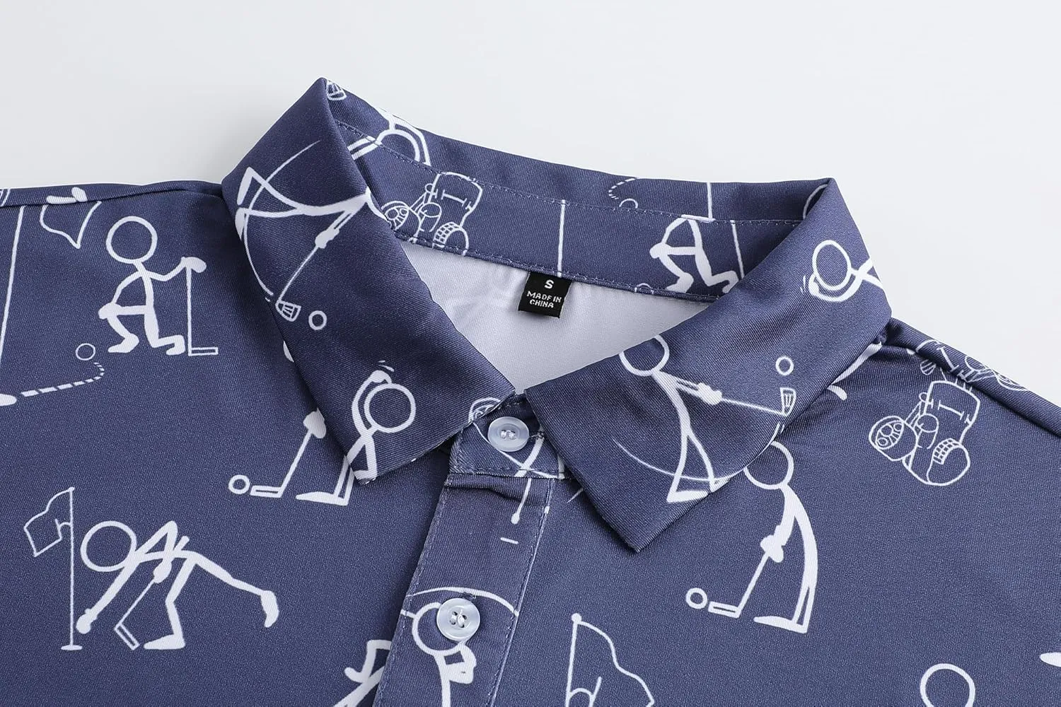 Men's Golf Polo Shirts Funny Golf Shirts for Men Performance Moisture Wicking Quick Dry Athletic Short Sleeve Shirts