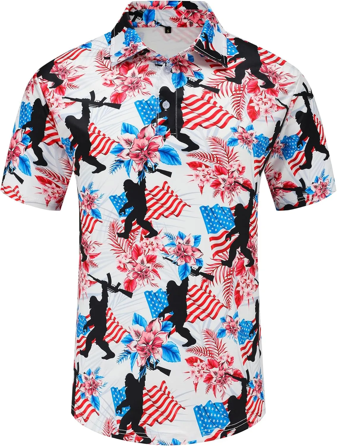 Men's Golf Polo Shirts Funny Golf Shirts for Men Performance Moisture Wicking Quick Dry Athletic Short Sleeve Shirts