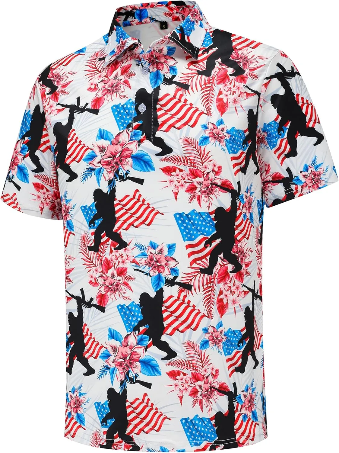 Men's Golf Polo Shirts Funny Golf Shirts for Men Performance Moisture Wicking Quick Dry Athletic Short Sleeve Shirts