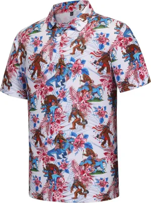 Men's Golf Polo Shirts Funny Golf Shirts for Men Performance Moisture Wicking Quick Dry Athletic Short Sleeve Shirts