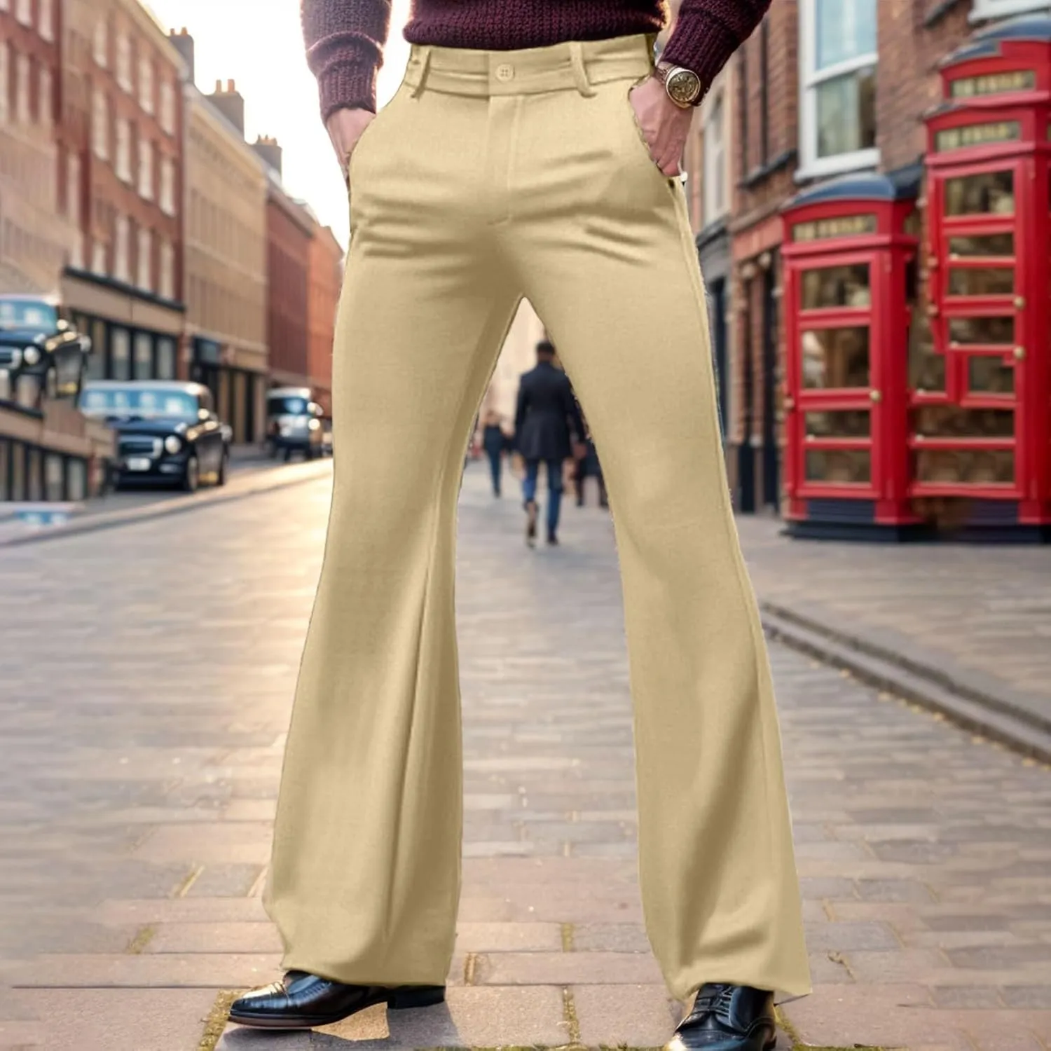 Men's Jogging Pants Casual Solid Color Jogger Loungewear Sweatpant Stretch Waistband Combat Cargo Pant