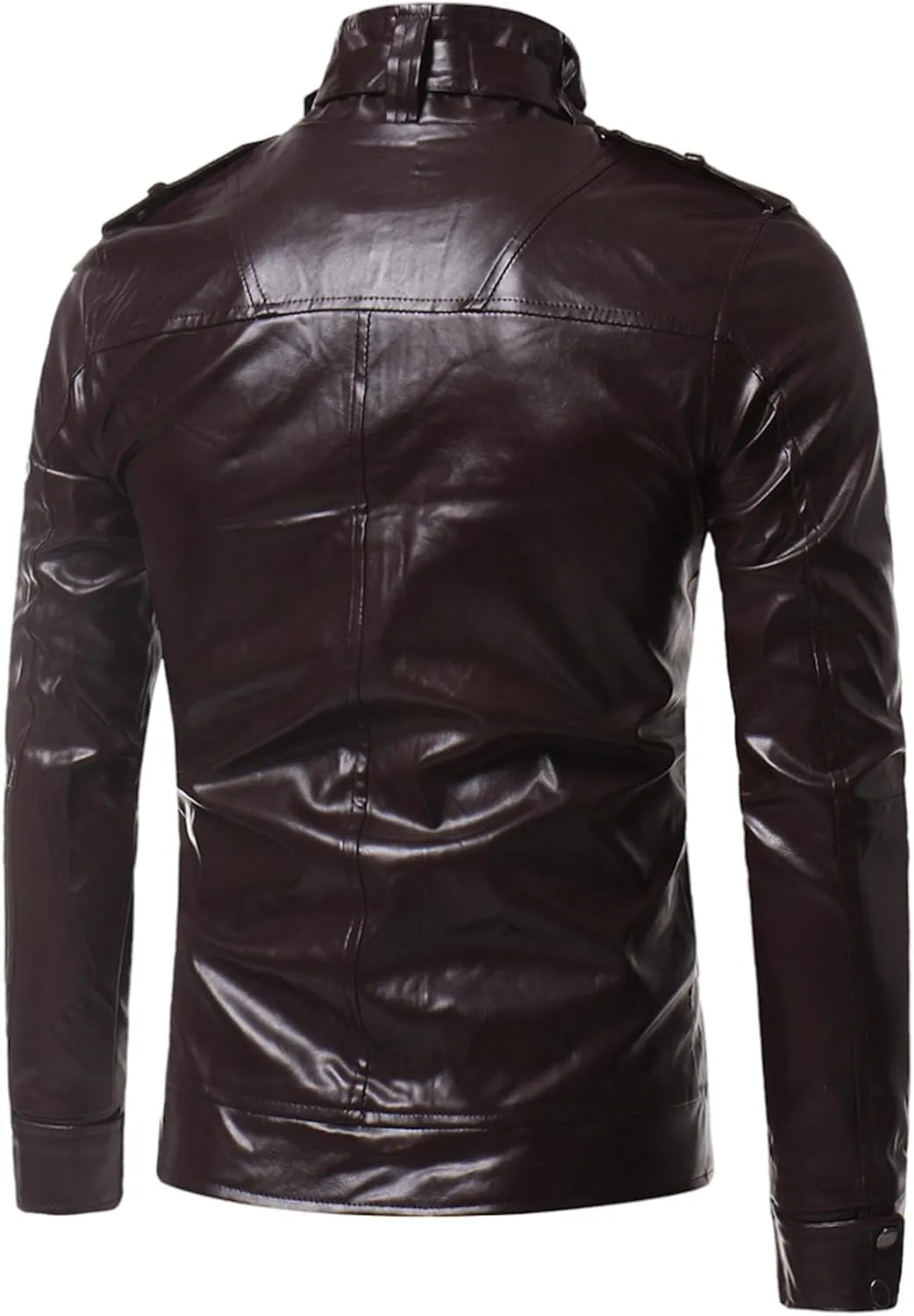 Mens Leather Jacket Windbreaker Motorcycle Jacket Zip up Biker Jacket Casual Faux Leather Jacket Slim Fit Winter Coat