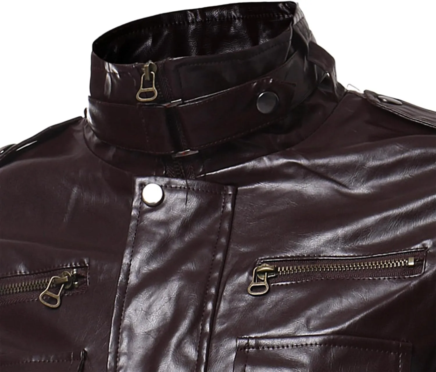 Mens Leather Jacket Windbreaker Motorcycle Jacket Zip up Biker Jacket Casual Faux Leather Jacket Slim Fit Winter Coat