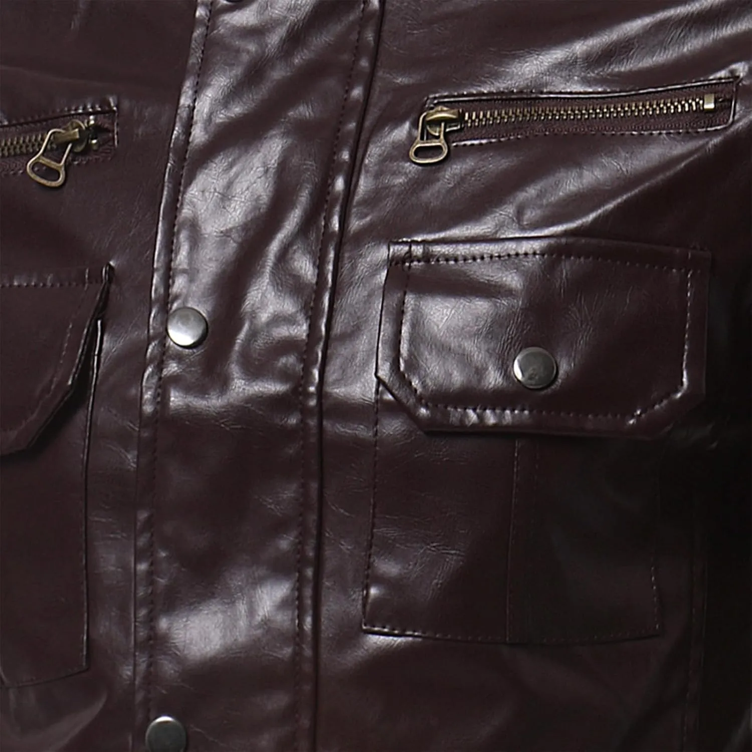 Mens Leather Jacket Windbreaker Motorcycle Jacket Zip up Biker Jacket Casual Faux Leather Jacket Slim Fit Winter Coat