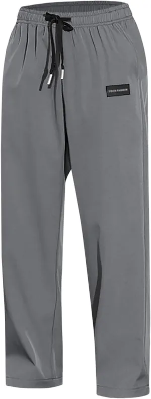 Mens Lightweight Jogging Pant Pockets Chino Work Joggers Loose Sports Casual Sweatpant Plain Pants