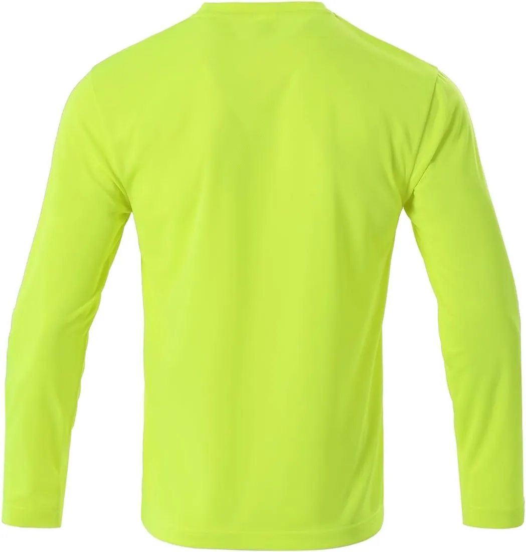 Mens Long Sleeve Shirts Casual Quick Dry Crew Neck Work Shirts Athletic Cycling Hiking T-Shirts 5 Pack