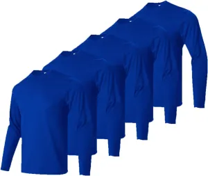 Mens Long Sleeve Shirts Casual Quick Dry Crew Neck Work Shirts Athletic Cycling Hiking T-Shirts 5 Pack
