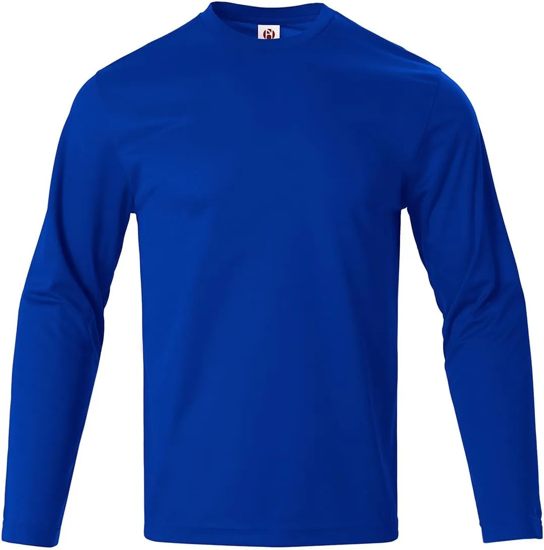 Mens Long Sleeve Shirts Casual Quick Dry Crew Neck Work Shirts Athletic Cycling Hiking T-Shirts 5 Pack